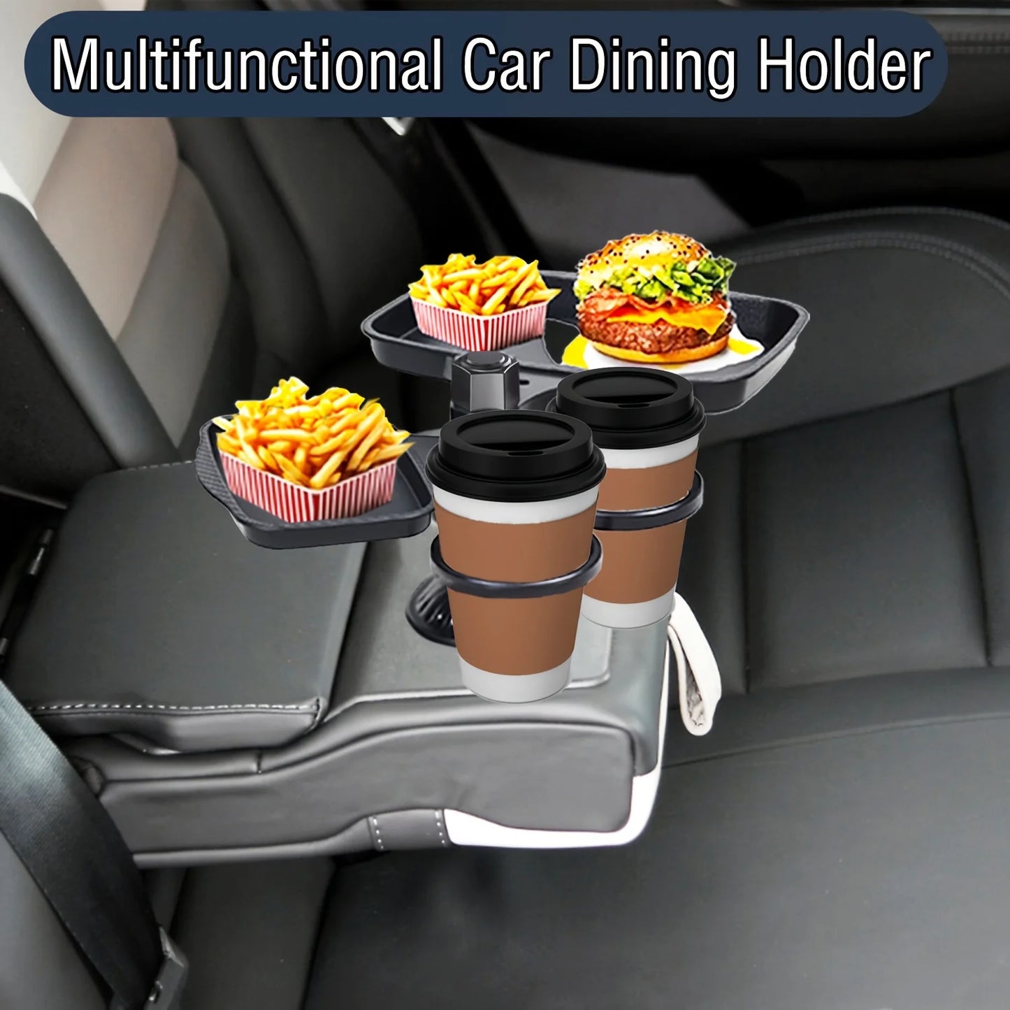 3-in-1 Car Cup Holder Tray