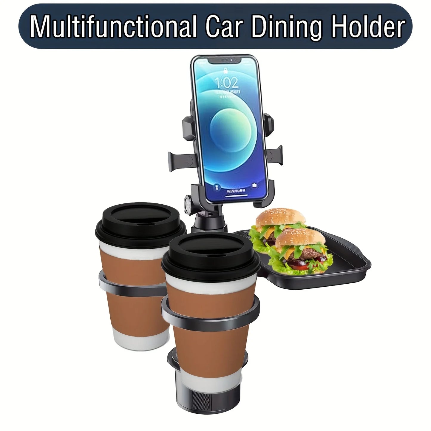 3-in-1 Car Cup Holder Tray