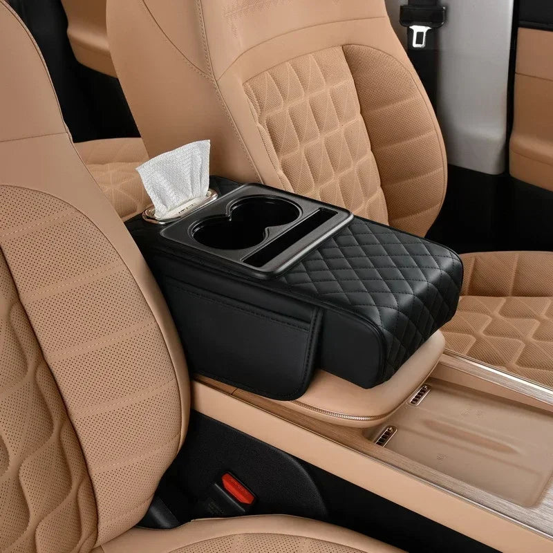 Memory Foam Car Armrest Cushion with Storage