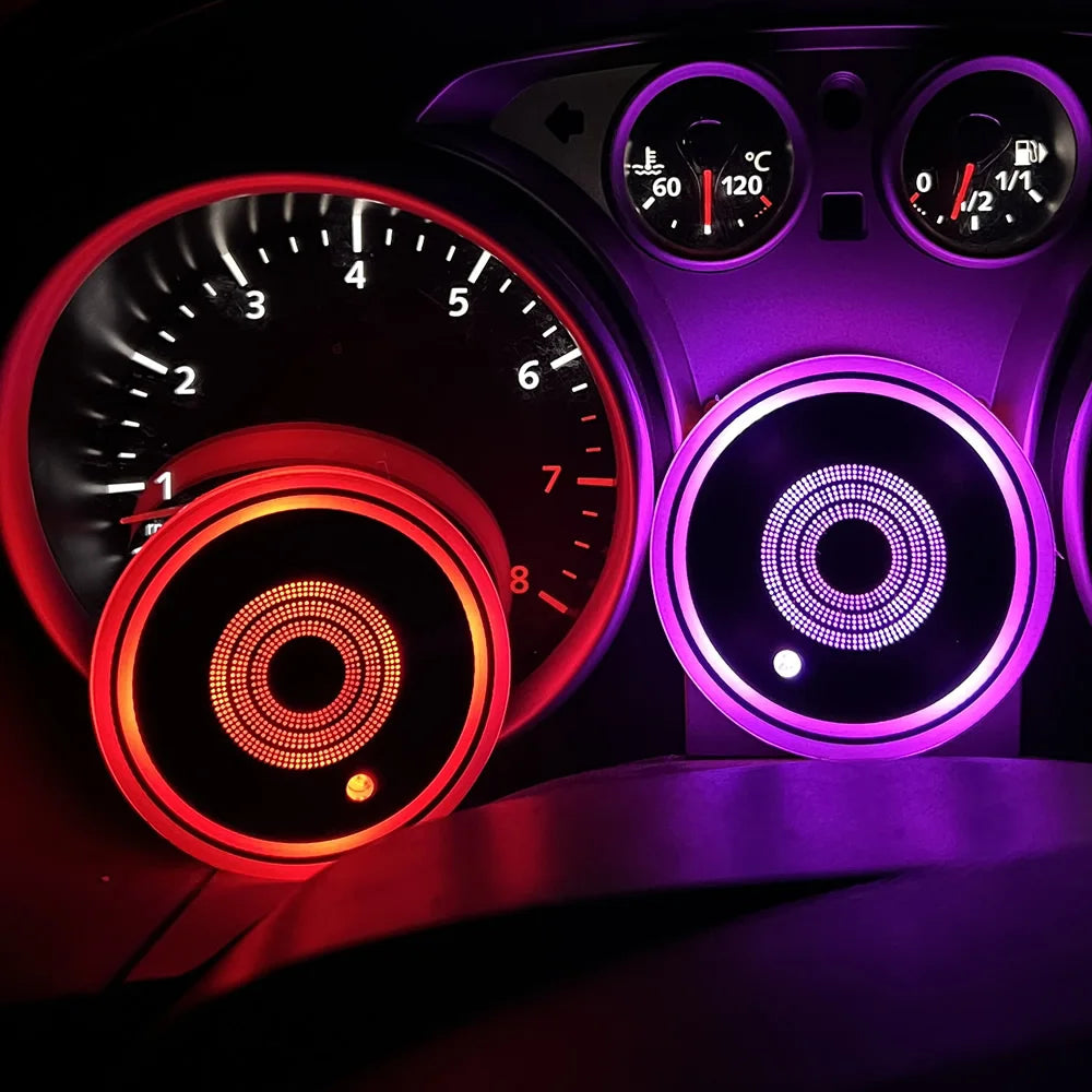 LED Car Cup Holder Lights 2 Pack