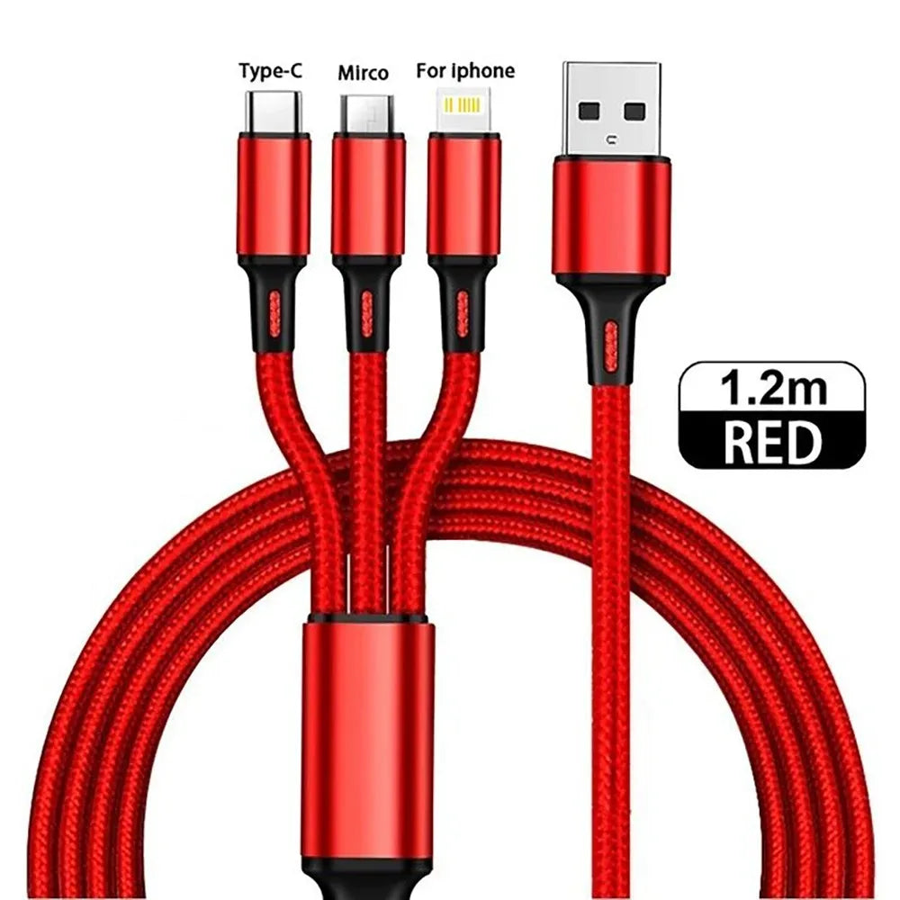 3-in-1 Braided Charging Cable