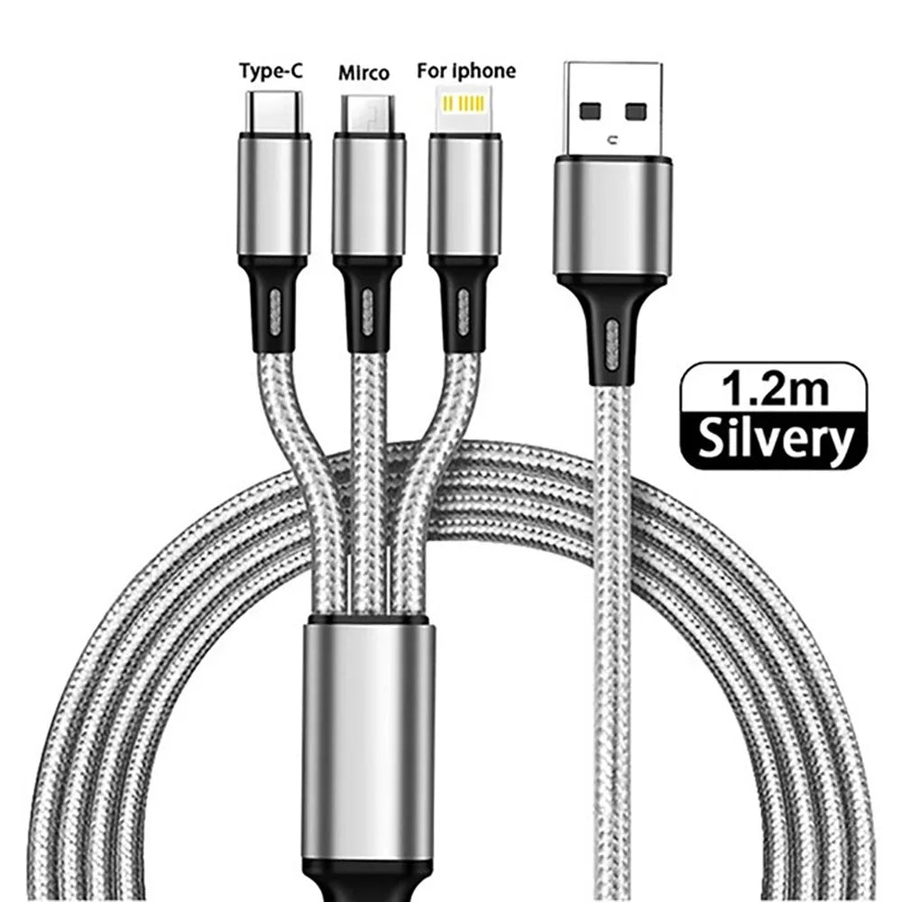 3-in-1 Braided Charging Cable