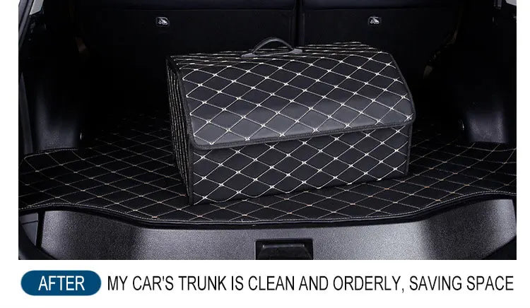 Foldable PU Leather Car Boot Organiser