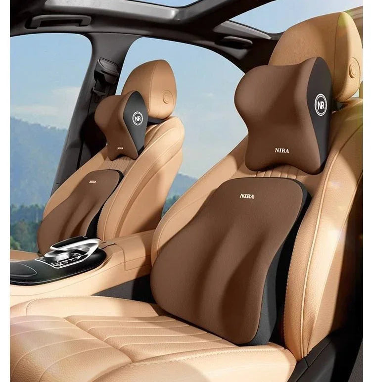 Memory Foam Car Neck & Lumbar Cushion Set