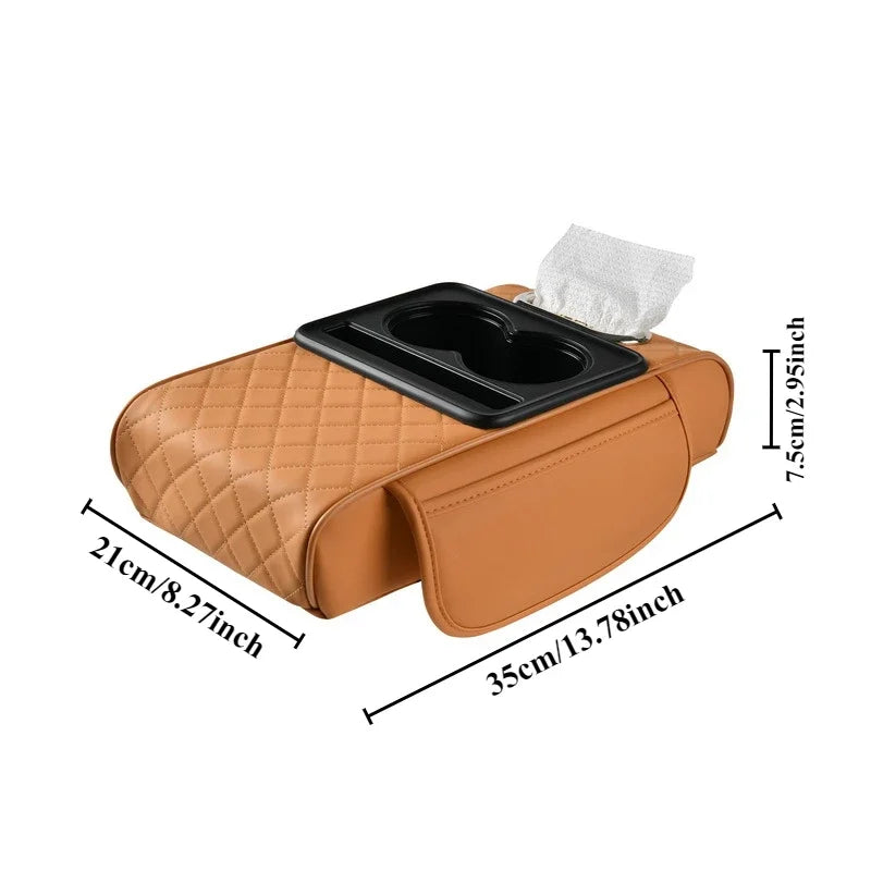 Memory Foam Car Armrest Cushion with Storage