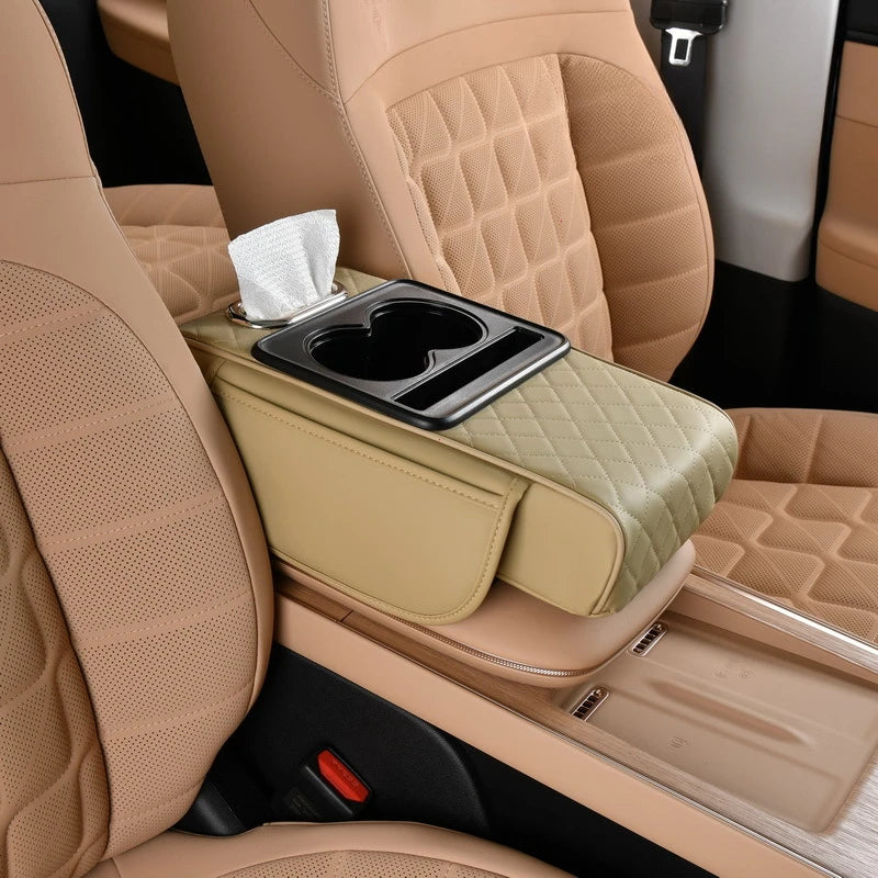 Memory Foam Car Armrest Cushion with Storage