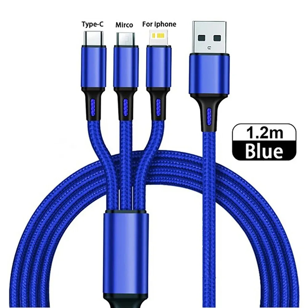 3-in-1 Braided Charging Cable