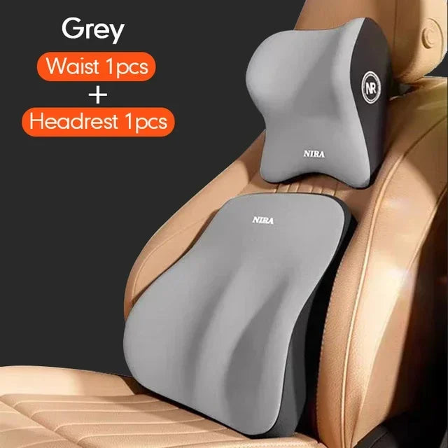 Memory Foam Car Neck & Lumbar Cushion Set