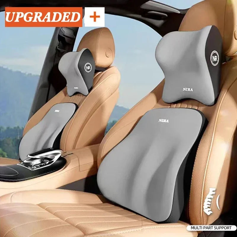 Memory Foam Car Neck & Lumbar Cushion Set