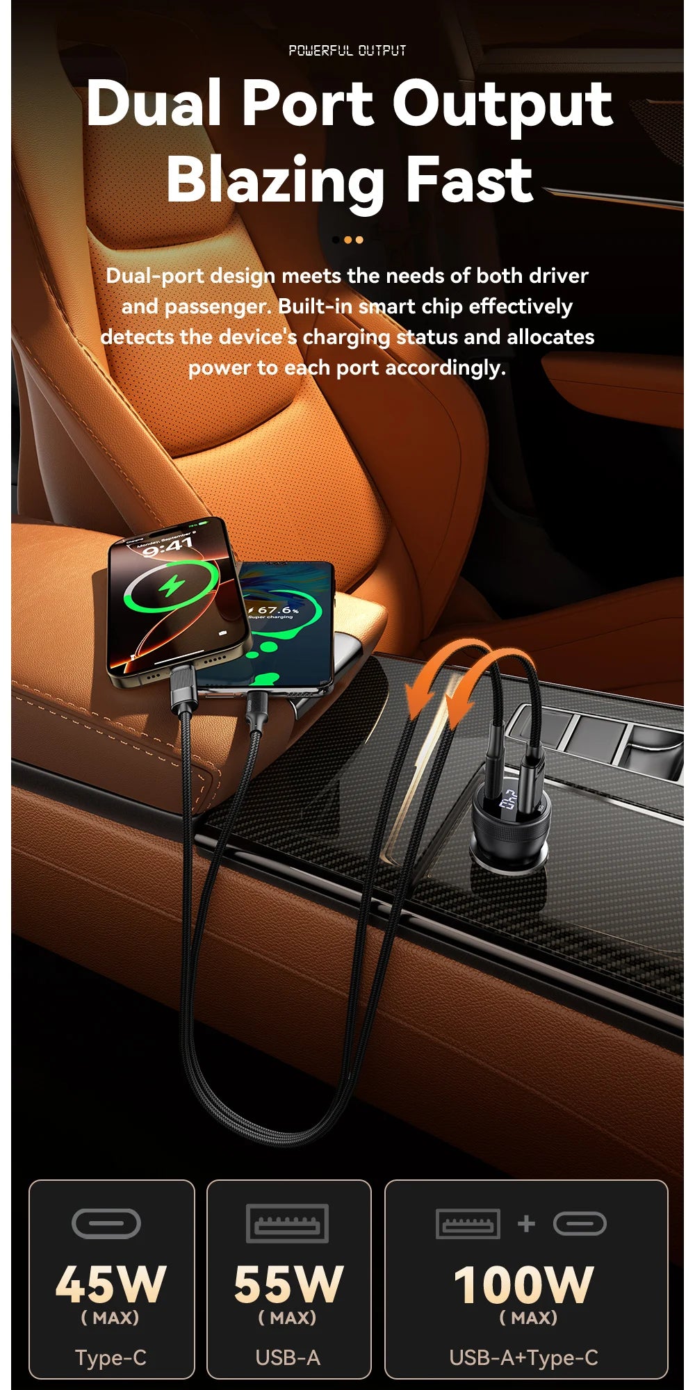 Essager 100W USB-C Car Charger