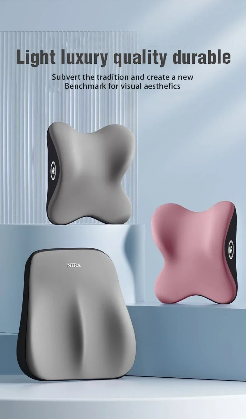 Memory Foam Car Neck & Lumbar Cushion Set