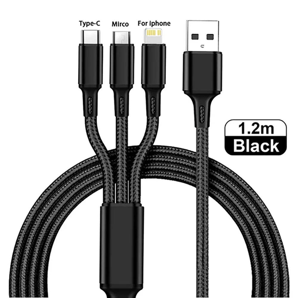 3-in-1 Braided Charging Cable