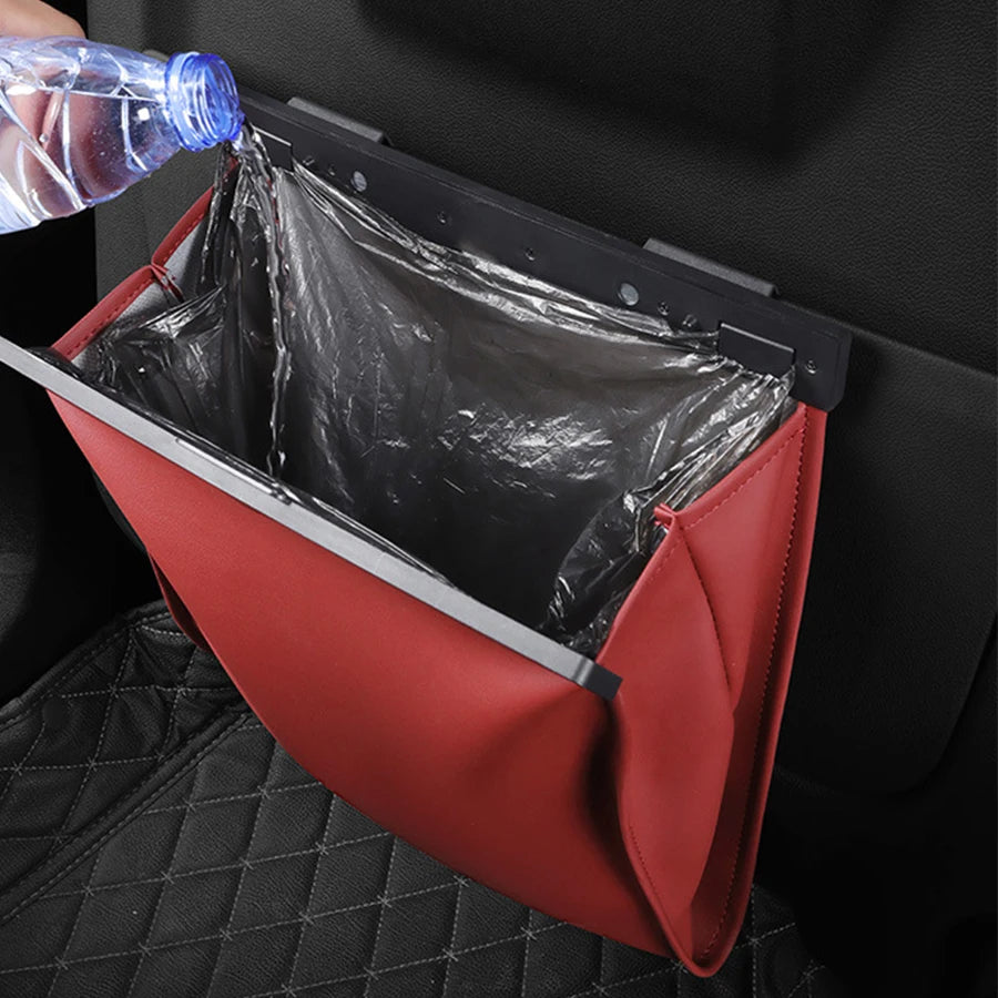 Magnetic PU Leather Car Rubbish Bag