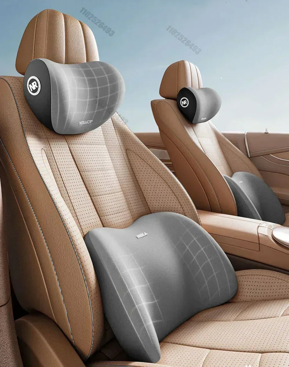 Contoured Car Neck & Lumbar Support Cushions