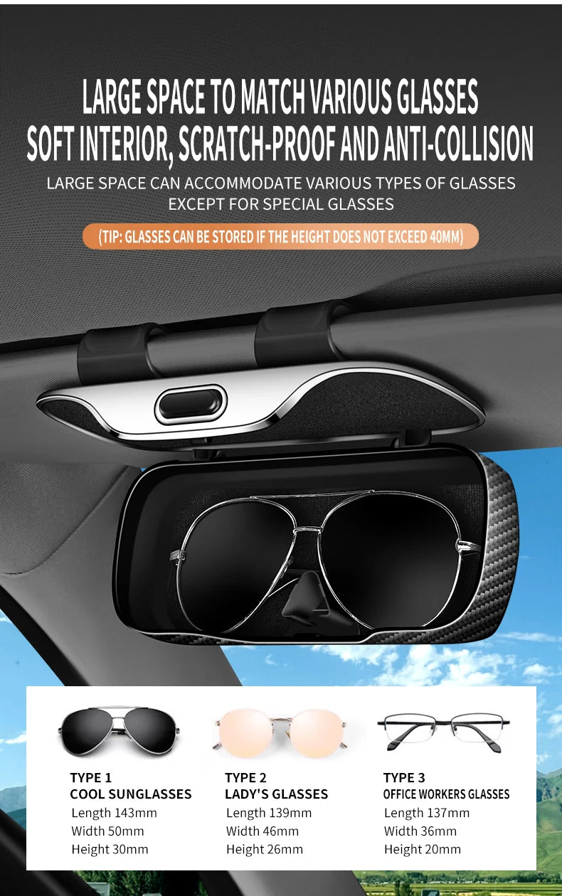 Car Sunglasses Holder & Storage Case