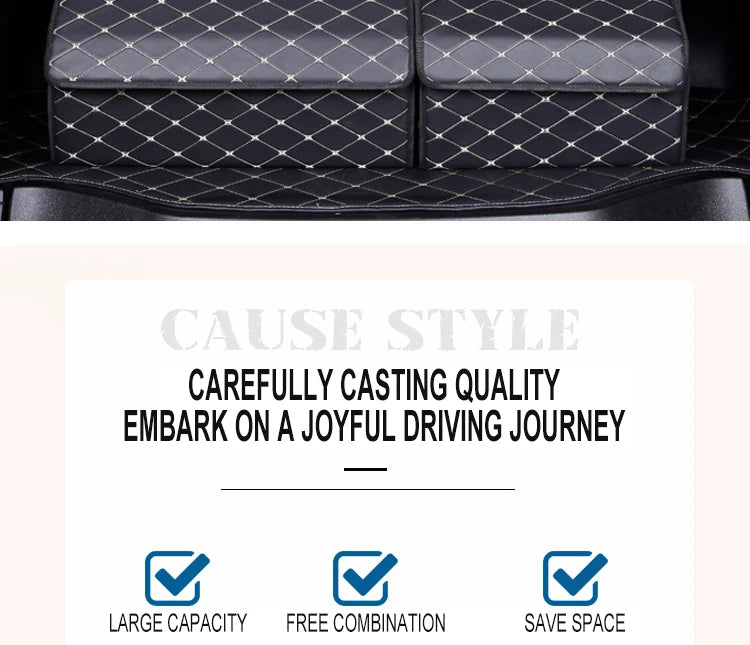 Foldable PU Leather Car Boot Organiser