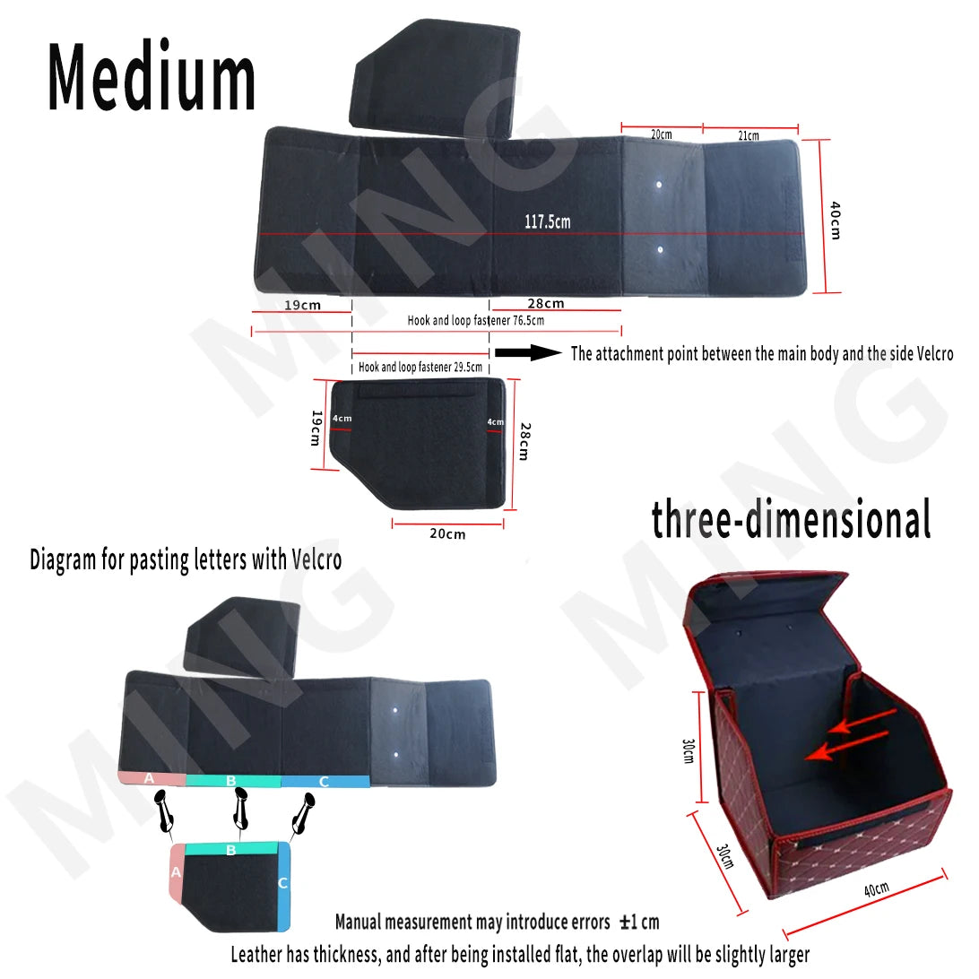Foldable PU Leather Car Boot Organiser