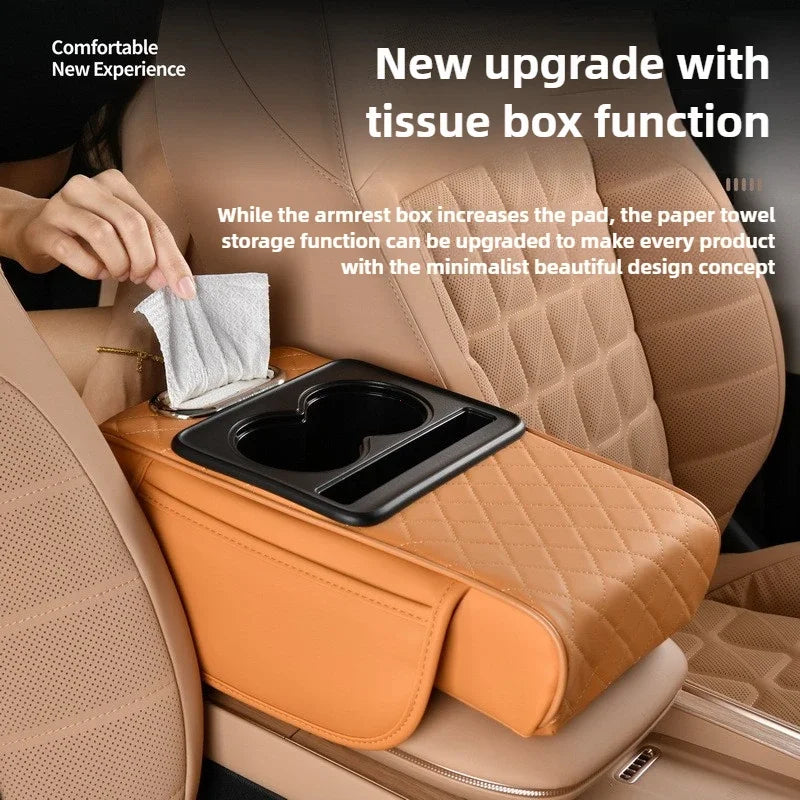 Memory Foam Car Armrest Cushion with Storage