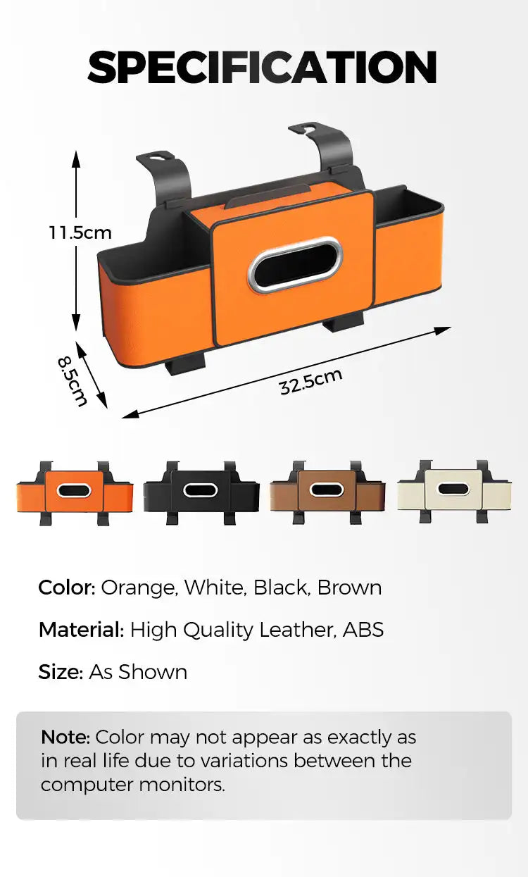 PU Leather Car Seat Back Organiser