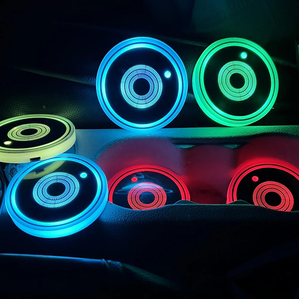 LED Car Cup Holder Lights 2 Pack