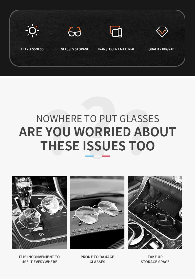 Car Sunglasses Holder & Storage Case