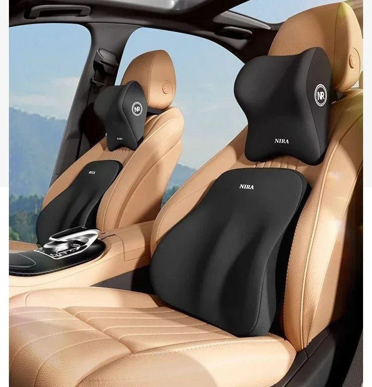Memory Foam Car Neck & Lumbar Cushion Set