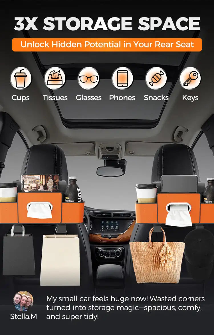 PU Leather Car Seat Back Organiser