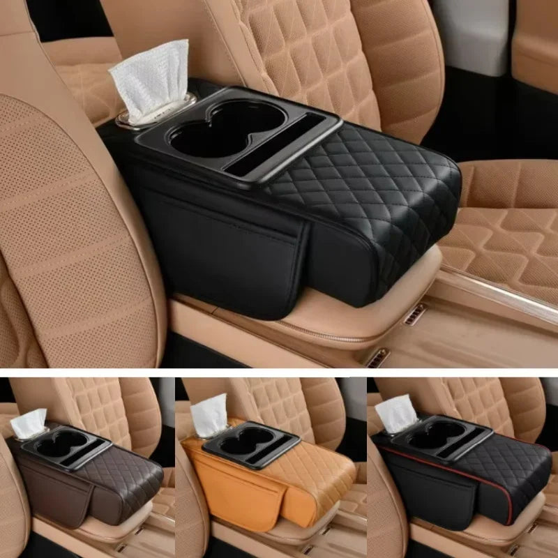 Memory Foam Car Armrest Cushion with Storage