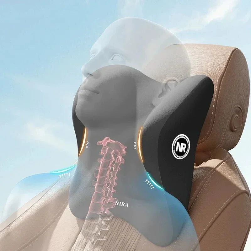 Memory Foam Car Neck & Lumbar Cushion Set