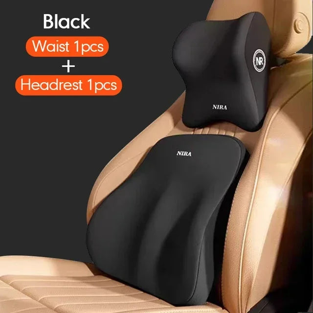 Memory Foam Car Neck & Lumbar Cushion Set