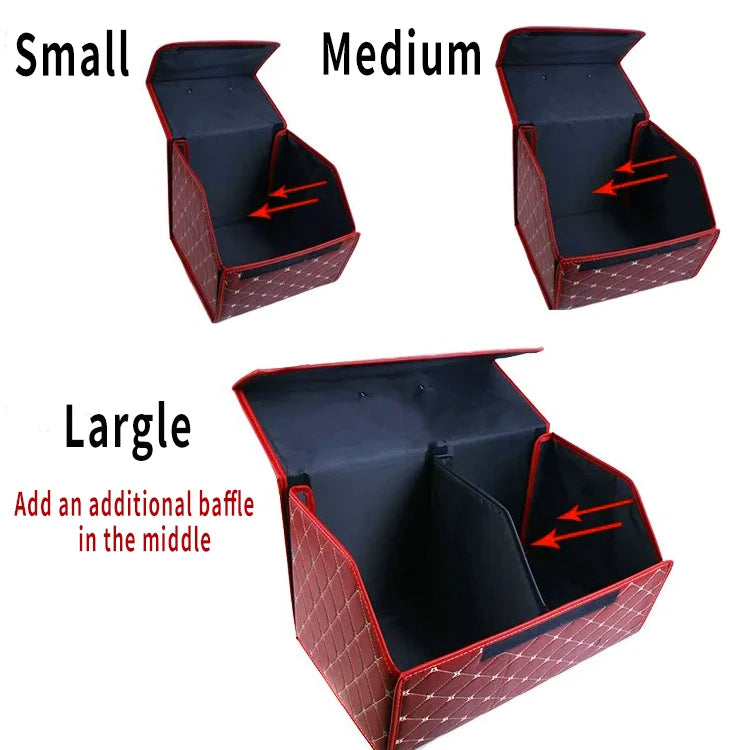 Foldable PU Leather Car Boot Organiser