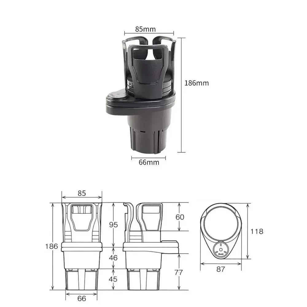 Dual Cup Holder Phone Mount