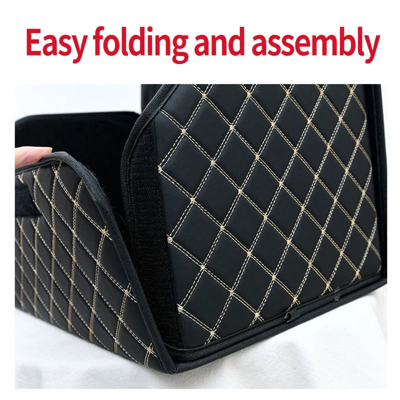 Foldable PU Leather Car Boot Organiser