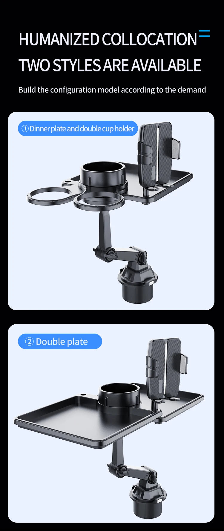 Dual Cup Holder Tray Organiser