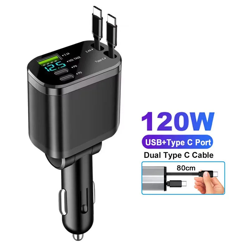 120W 4-in-1 Car Phone Charger