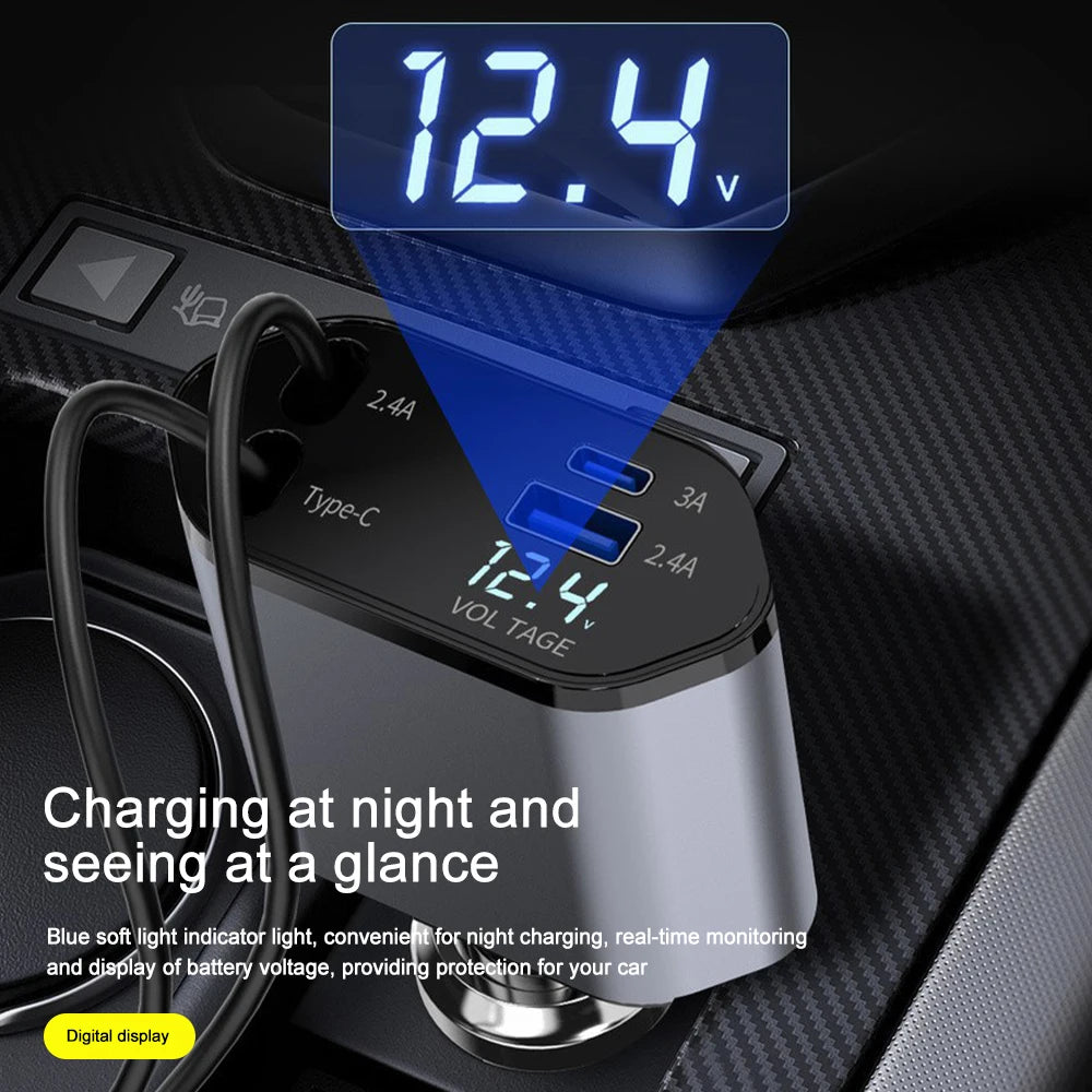 120W 4-in-1 Car Phone Charger