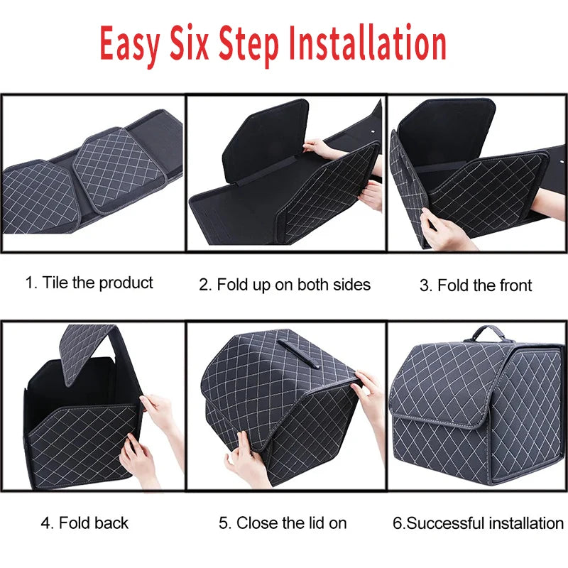 Foldable PU Leather Car Boot Organiser