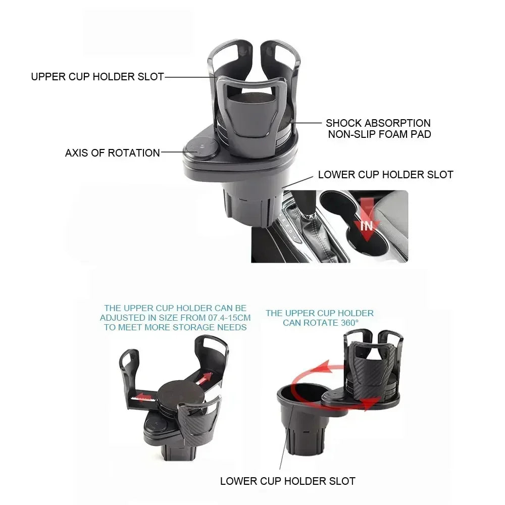 Dual Cup Holder Phone Mount