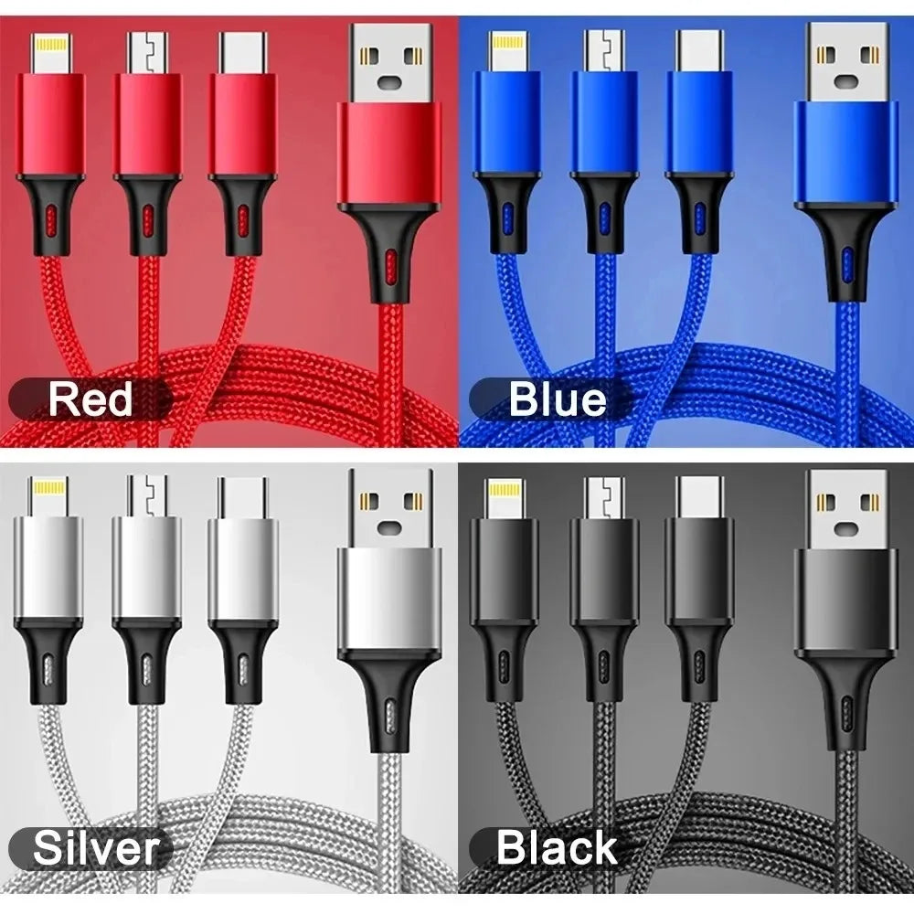 3-in-1 Braided Charging Cable