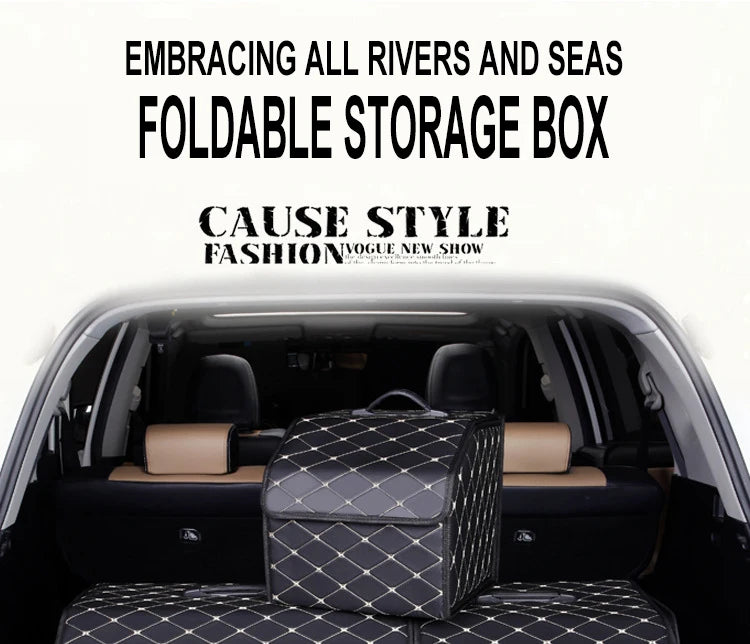 Foldable PU Leather Car Boot Organiser