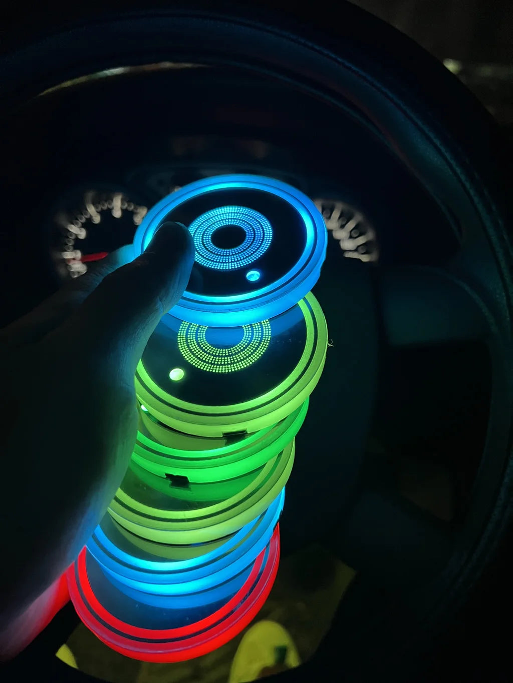 LED Car Cup Holder Lights 2 Pack