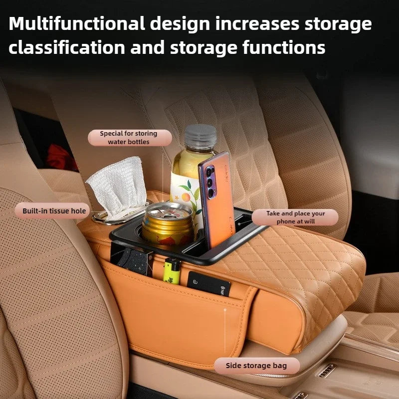 Memory Foam Car Armrest Cushion with Storage
