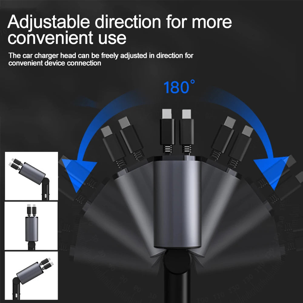 120W 4-in-1 Car Phone Charger