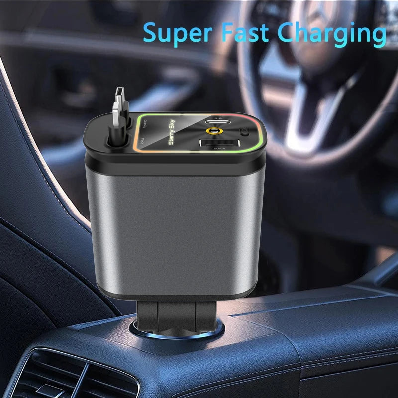 4-in-1 Retractable Car Charger