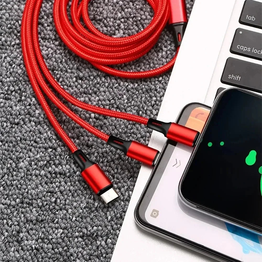 3-in-1 Braided Charging Cable