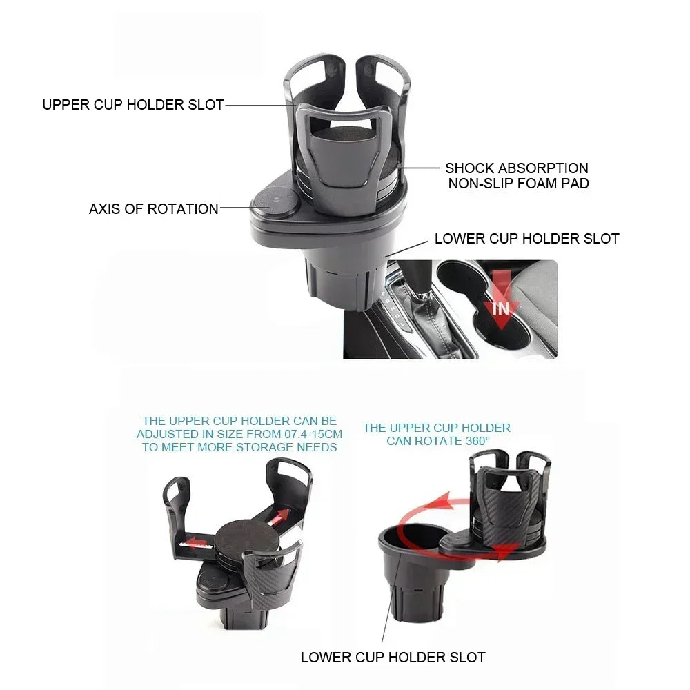Dual Cup Holder Phone Mount