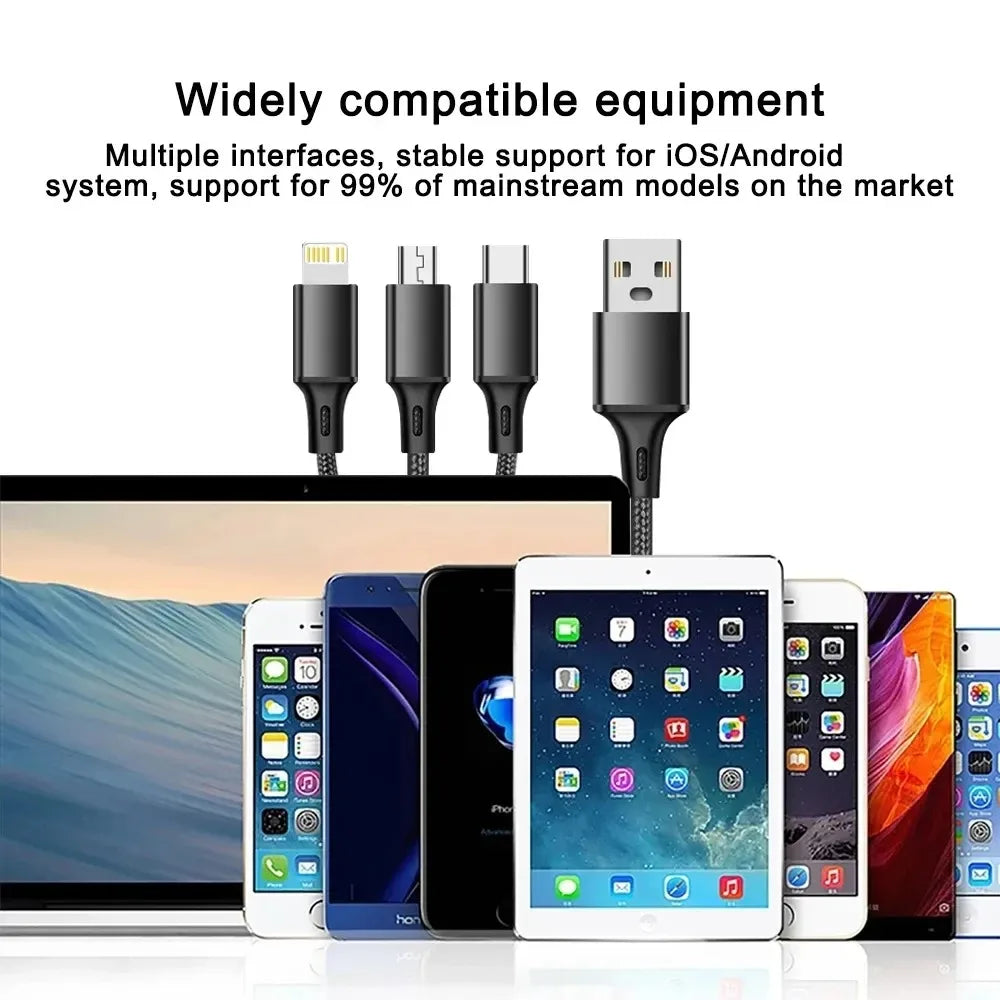 3-in-1 Braided Charging Cable