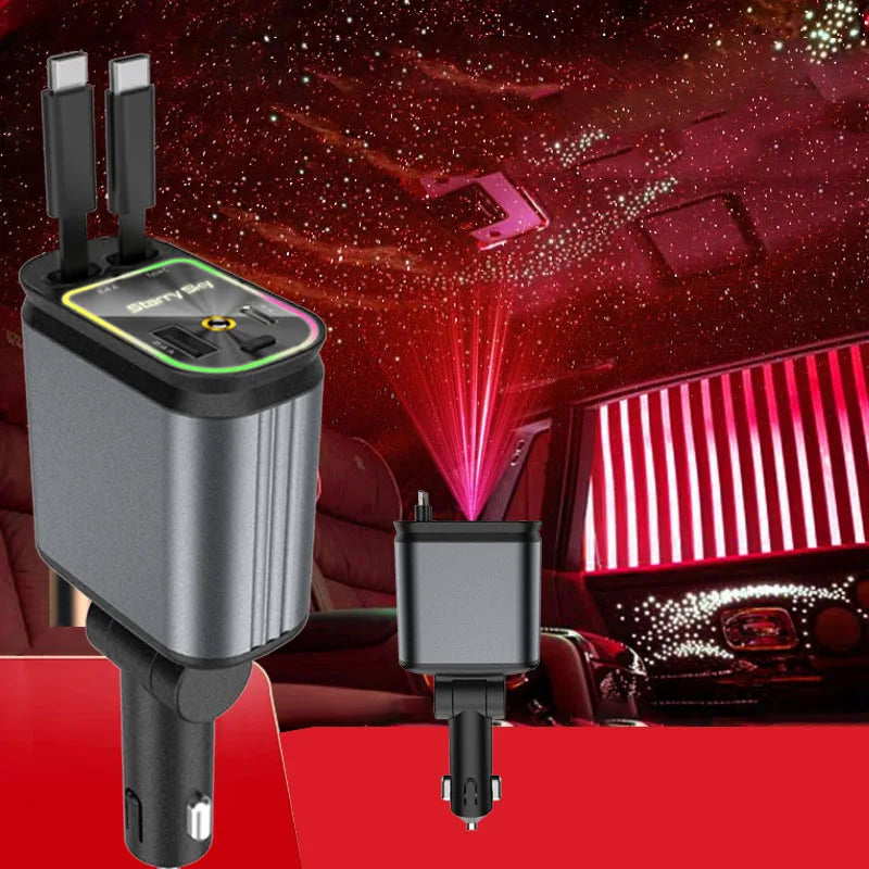4-in-1 Retractable Car Charger