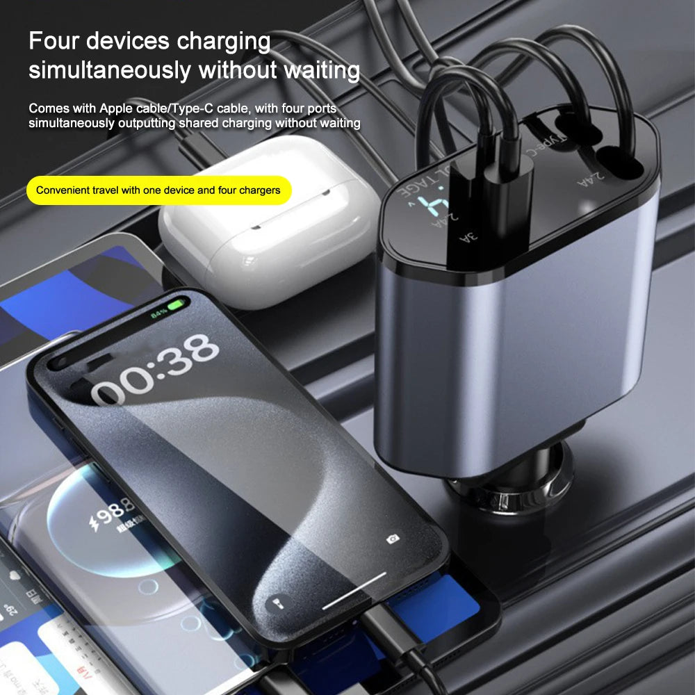 120W 4-in-1 Car Phone Charger