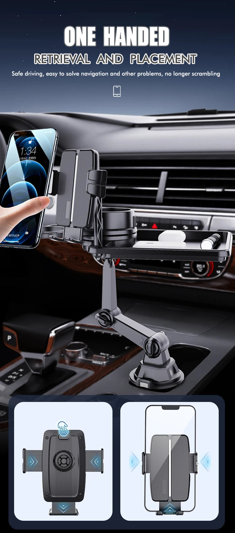 Dual Cup Holder Tray Organiser
